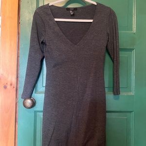 Form fitted gray midi